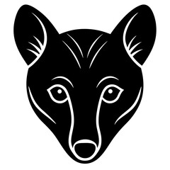 Mammal head silhouette vector isolated on white background