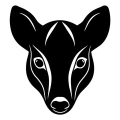 Mammal head silhouette vector isolated on white background