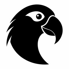 Parrot head silhouette vector isolated on white background