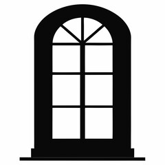 Window silhouette vector isolated on white background 
