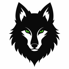 Wolf head silhouette vector isolated on white background