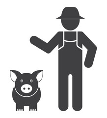 farmer with pig icon