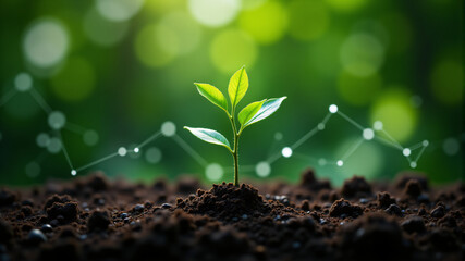 Growing Plant Symbolizing Sustainability and Growth