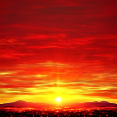 Fototapeta premium colorful sunset hues vibrant border horizon