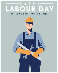 Happy Labour Day Poster Illustration