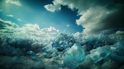 Plastic pollution. Concept of global warning, climate change and ocean pollution.