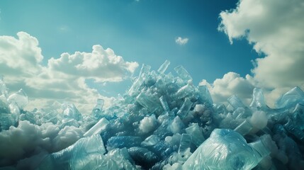 Plastic pollution. Concept of global warning, climate change and ocean pollution.