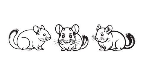 chinchillas with this sleek, minimalist dress featuring a clean chinchilla line art silhouette.