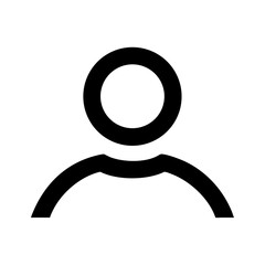 Minimalist Person Icon – Circle Head with Curved Line Body