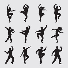 people dancing silhouette, people dancing, people dancing vector, happy people, Watercolor group of people dancing silhouette 