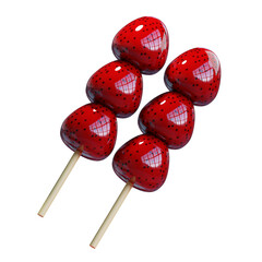 Japanese food icon strawberry candy 3d