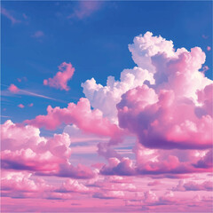Minimalist sky with clouds vector art.

