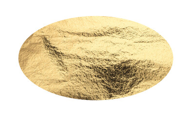 Golden elliptical shape with a metallic, polished surface creates a sleek, modern design. Glossy texture and pearlescent gleam add a royal, decorative touch, perfect for premium decor and geometric.