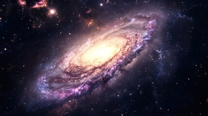 Spiral Galaxy, cosmic dust, stars, deep space,  astronomical background, science education