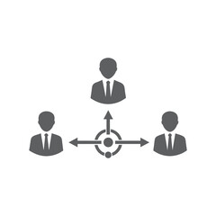 Simple Target with People Graphic vector Illustration.