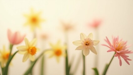Obraz premium Delicate Spring Flowers in Pastel Hues