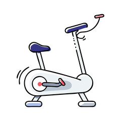 Exercise bike in flat style