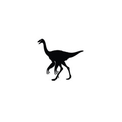 Fototapeta premium Gallimimus dinosaur silhouette on white background