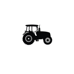 Tractor silhouette on white background