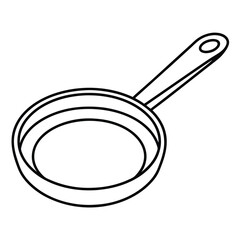 frying pan vector illustration