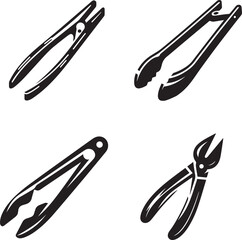 Pliers and Tongs Silhouettes with Unique Designs