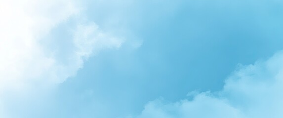 Fototapeta premium Light Blue Sky Texture with Watercolor Clouds Backdrop, Soft Elegant Gradient, Airy Atmosphere
