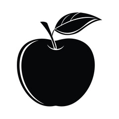 Apple vector illustration, apple silhouette, apple icon on a white background