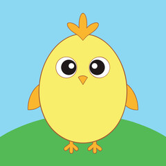 Boho hen clipart. Cute chicken in cartoon flat style. Hand draw vector illustration