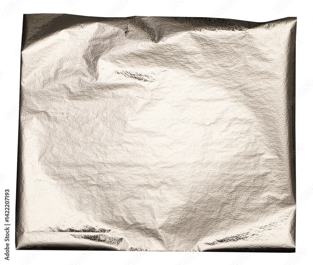 Poster silver foil texture with polished, crumpled edges. shiny, metallic surface with a soft, reflective g