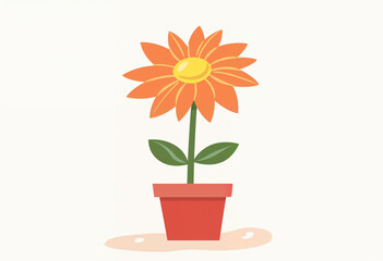 Fototapeta premium orange flower in a pot