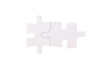 Two interlocked puzzle pieces symbolizing unity and teamwork in a business context. The matching pieces represent collaboration, synergy, and strategic partnership, highlighting the strength of.