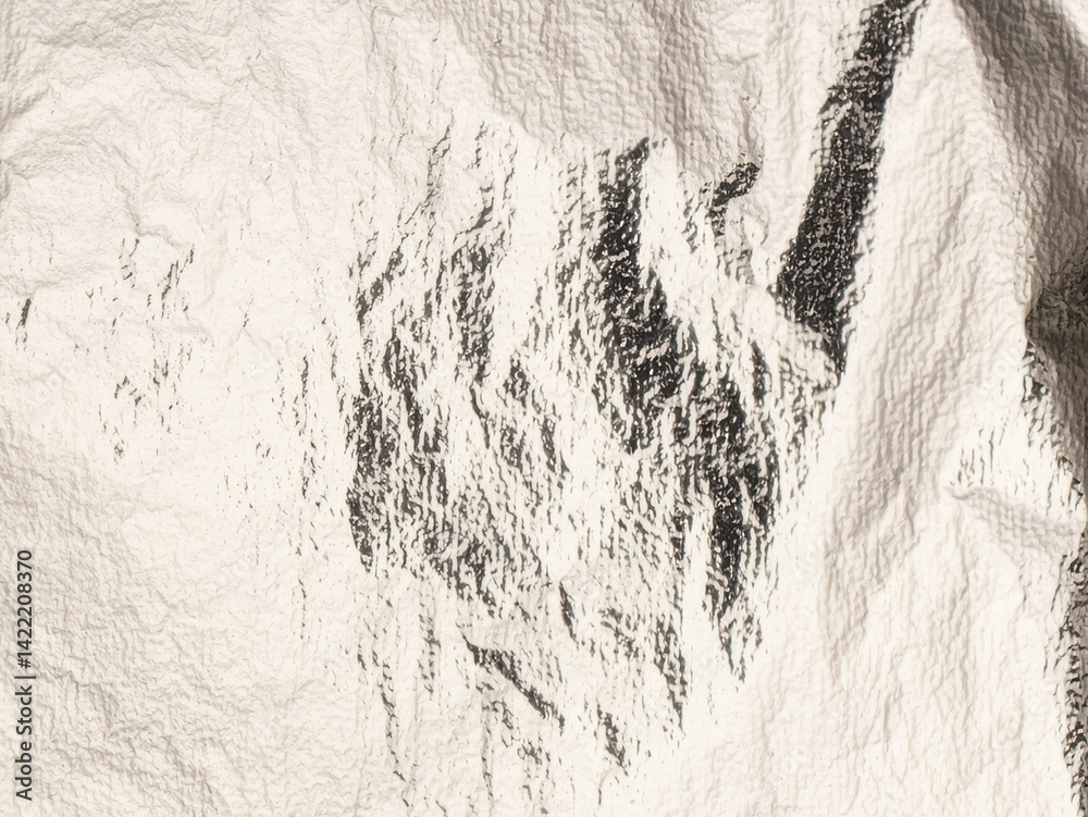 Poster white gold foil texture with shiny, crumpled edges. abstract metallic surface with silver contrast a