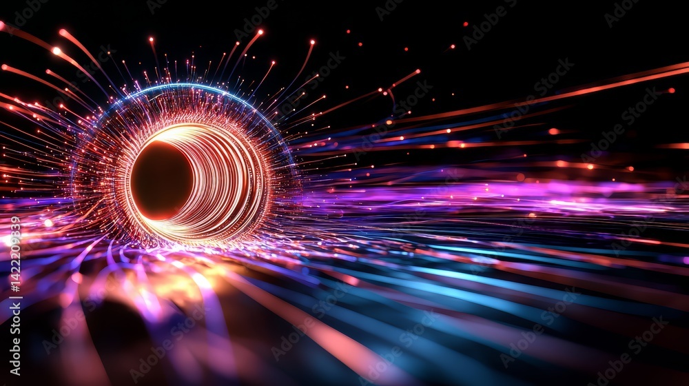 Aufkleber colorful, swirling vortex of light and color. the image is abstract and surreal, with a sense of mov