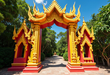 Naklejka premium thai temple in thailand