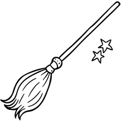 vector illustration of a broom