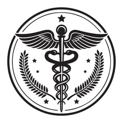 Medical symbol caduceus logo