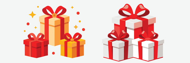 Open and close white gift boxes set, white square box top view, open cap, empty packages mockup 3d isolated, container mockup, empty carton package, realistic paper box - 