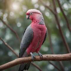 Fototapeta premium Galah bird on piece of wood.