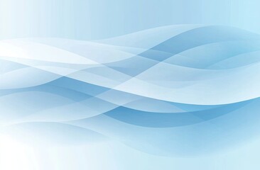 Obraz premium Wavy Layers Subtle Gradient Light Blue and White Abstract Background Texture Pattern