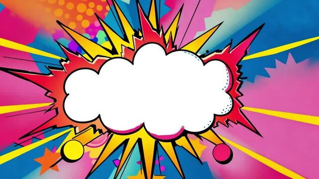 cartoon speech bubble with bright colors