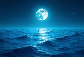 moon over ocean