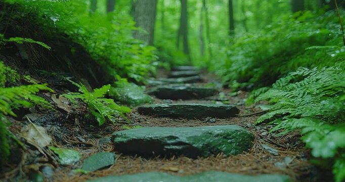 Stone steps forest path