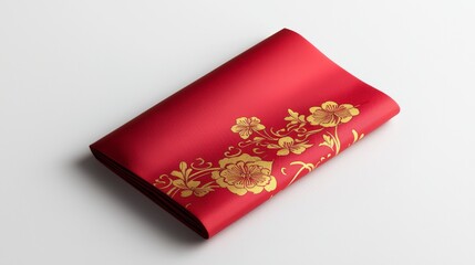 Elegant Red Envelope with Gold Floral Design Symbolizing Prosperity and Good Fortune for Celebrations