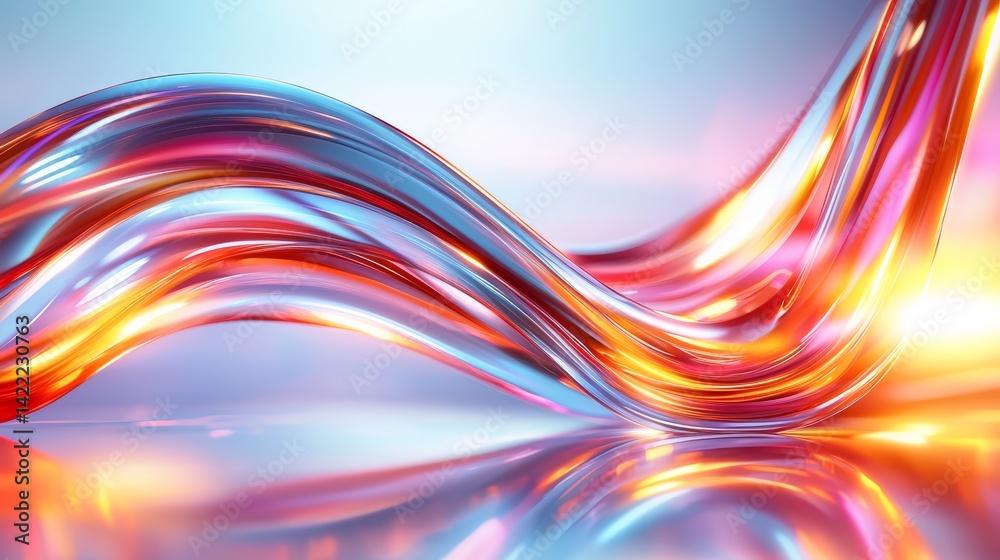 Poster Long, curvy line of red, blue, and yellow colors. The colors are bright and vibrant, creating a sense of energy and movement. The line seems to be flowing and twisting, almost as if it's alive