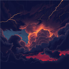 dramatic clouds over the sea