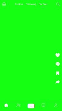 TikTok UI Social Media UI Elements Overlay (Greenscreen) Animation for showreels with Buttons, Comments, and Feed Layout Template &ndash; Discovery Feed Explore For You & Profile Interface Mockup