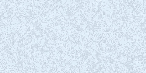 Topographic background and texture, monochrome. Black and white abstract Seamless Pattern with Contour Lines map.