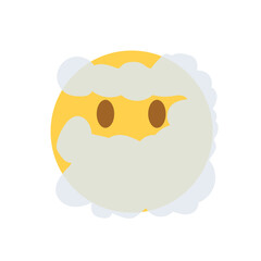 face in fog foggy cloudy steam vector emoji illustration
