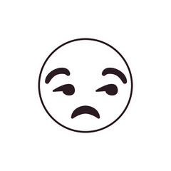 Unamused Face Emoji frown side-eye vector illustration