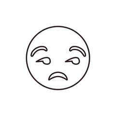 Unamused Face Emoji frown side-eye vector illustration